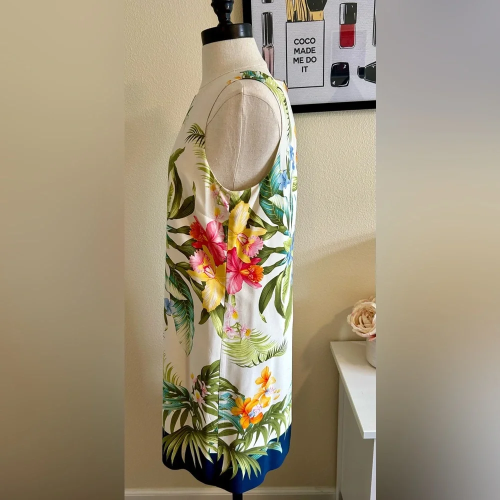Tommy Bahama Dress Women’s Size S. Ivory with tropical print. - Picture 3 of 13